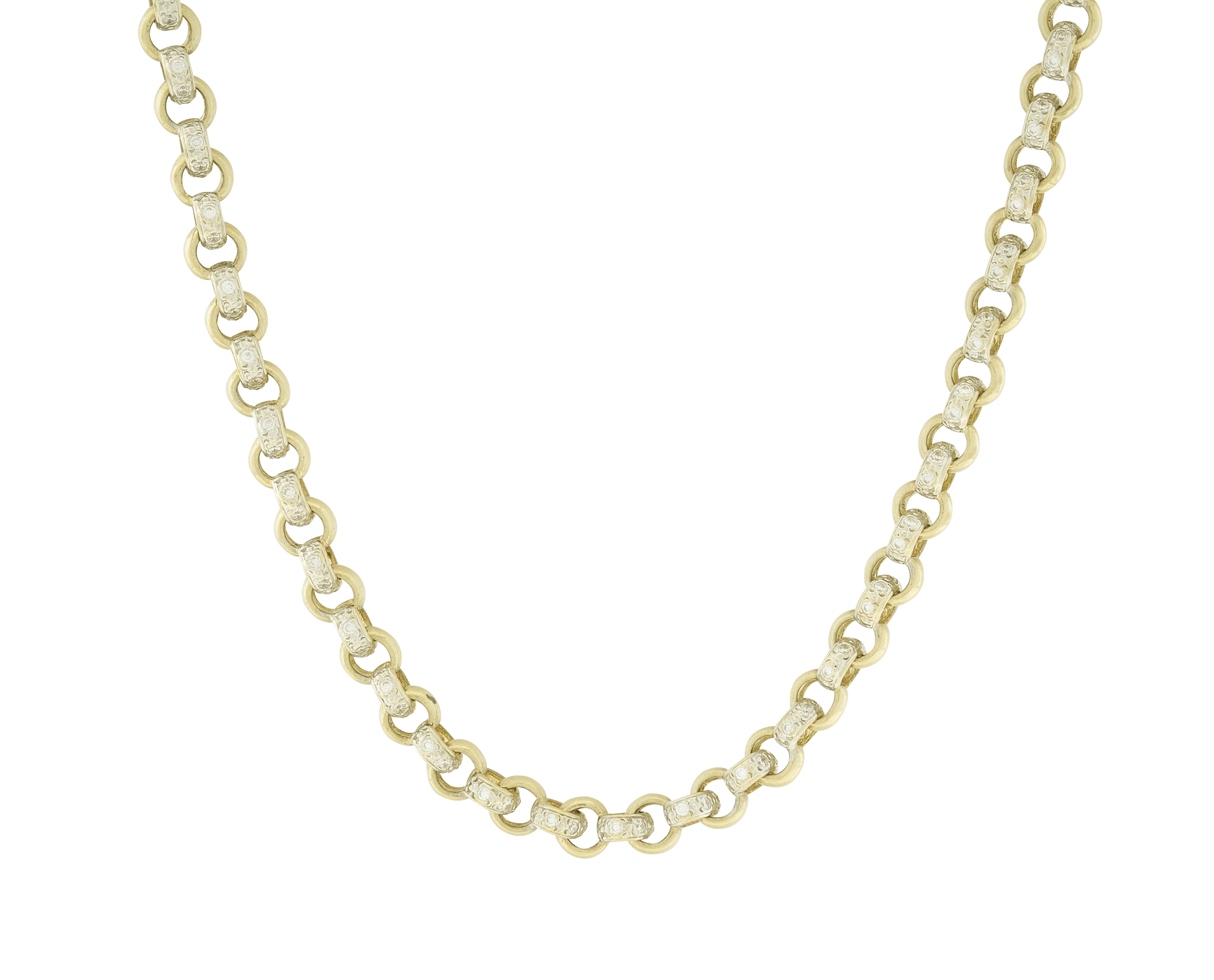 9ct Yellow Gold Gemstone Belcher Chain 29.5" 7mm