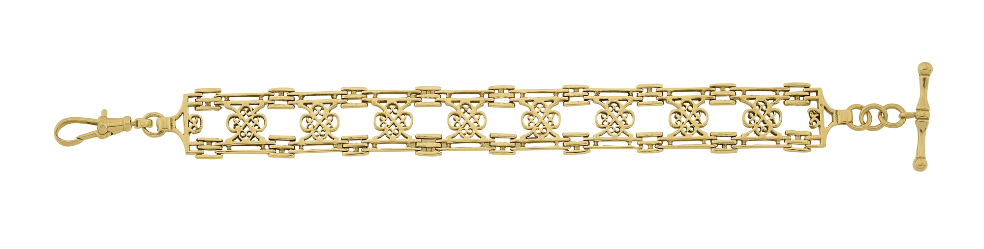 9ct Rose Gold Gate Bracelet & T-bar 7.5" 16mm