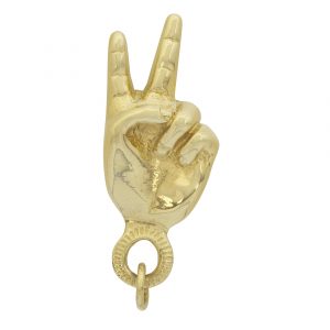 9ct Yellow Gold Peace Sign Pendant