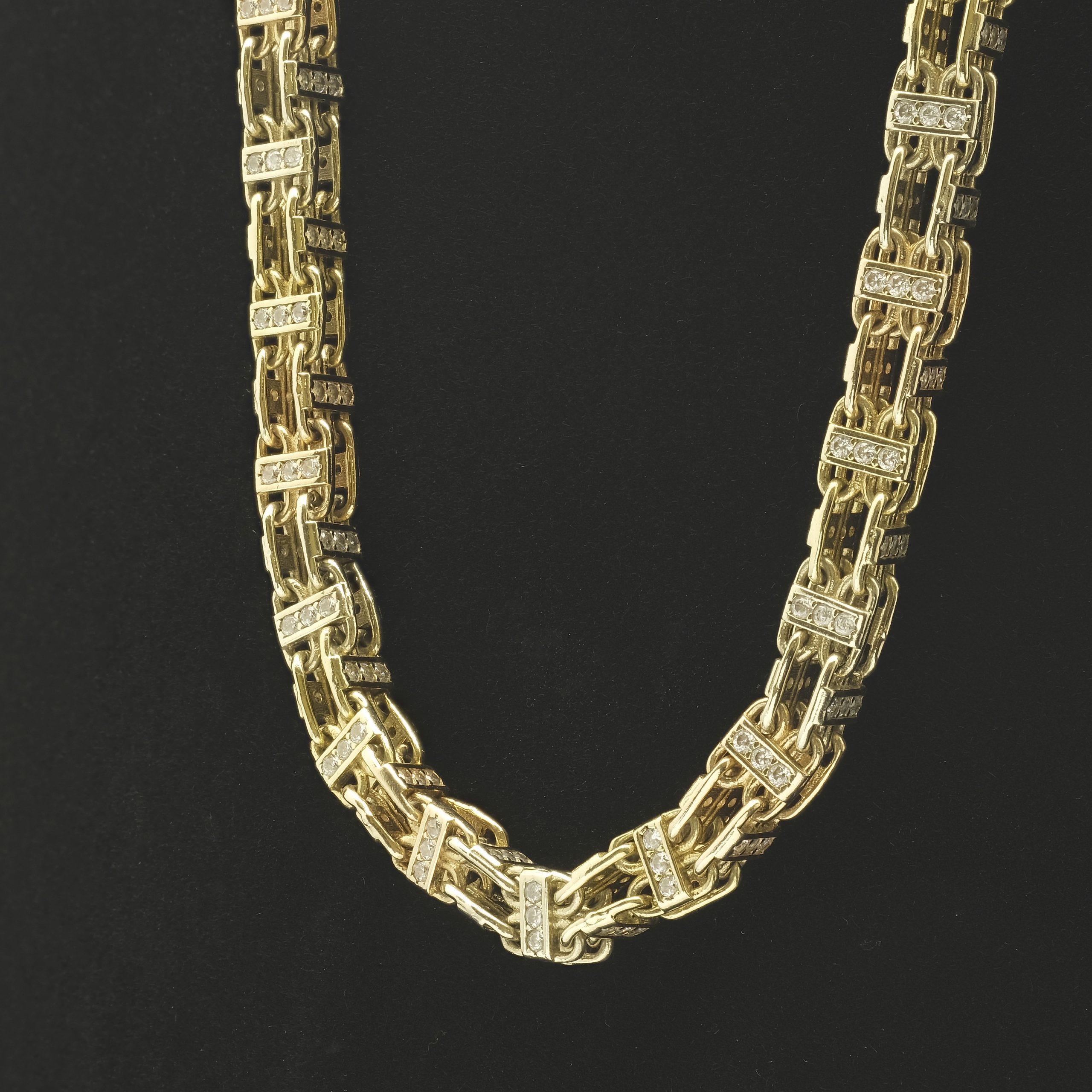 9ct Yellow \u0026 Rose Gold Cage Chain 37 