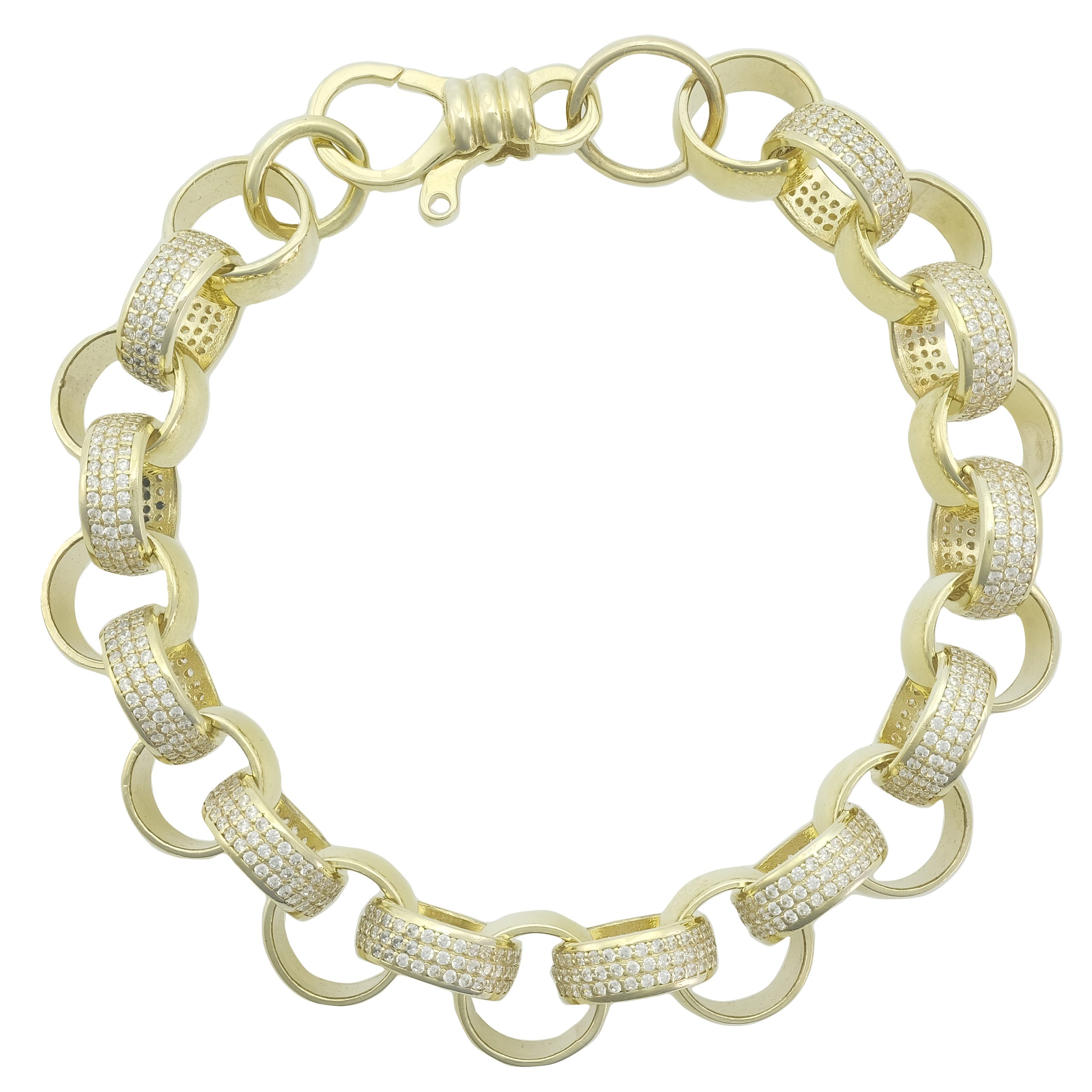 9ct Yellow Gold Gemstone Belcher Bracelet 9.5