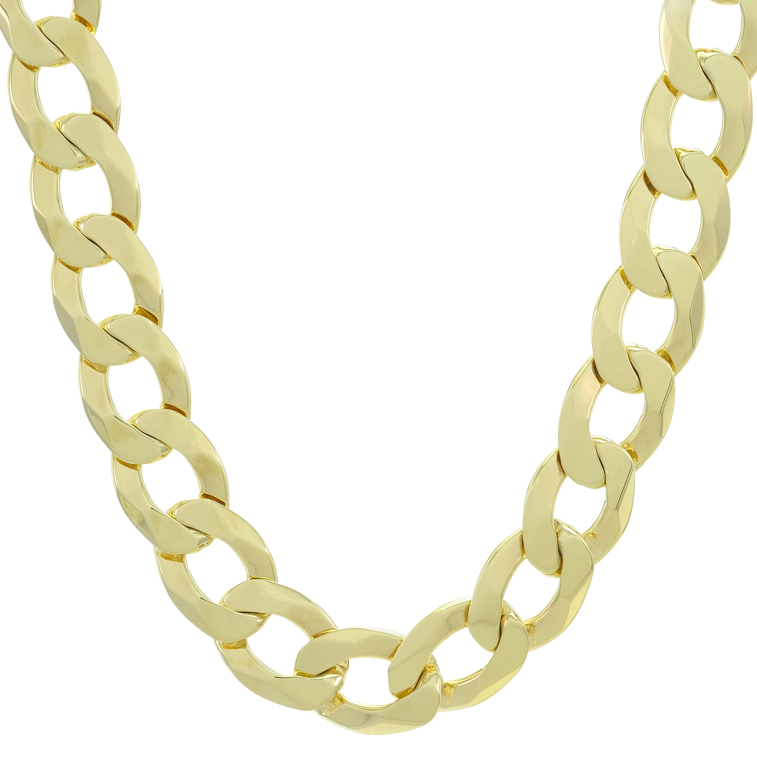 9ct Yellow Gold Curb Chain 22.5" 14mm