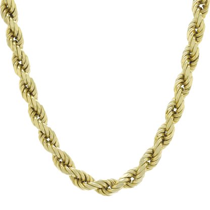 9ct Yellow Gold Diamond Cut Rope Chain 24" 5.5mm