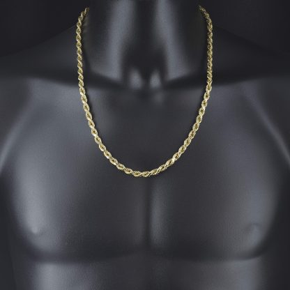 9ct Yellow Gold Diamond Cut Rope Chain 24" 5.5mm - Image 2