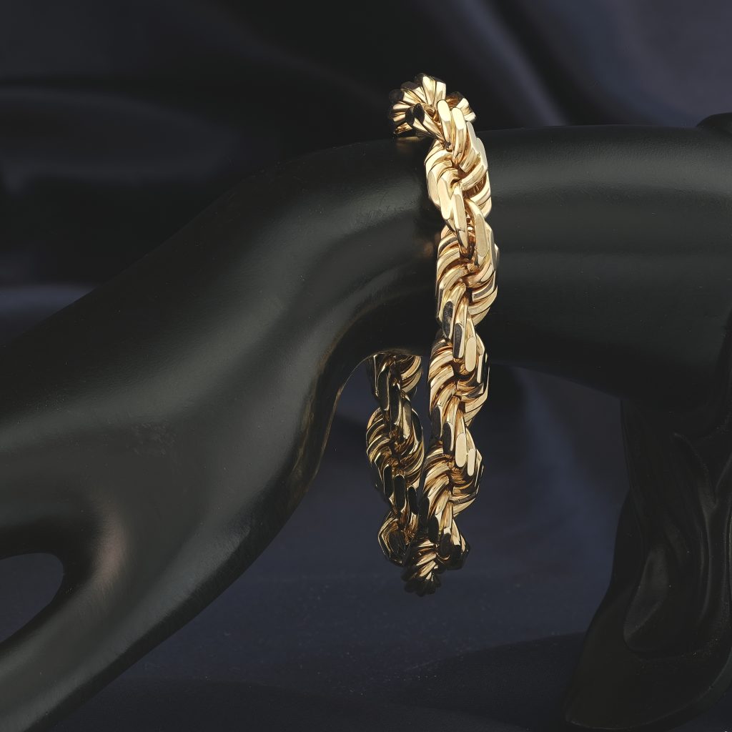 CC BLACK ROPE GOLD DIAMOND BRACELET