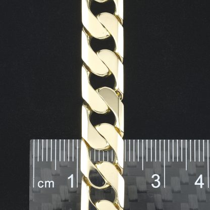 9ct Yellow Gold Curb Bracelet 8.5" 10mm - Image 4