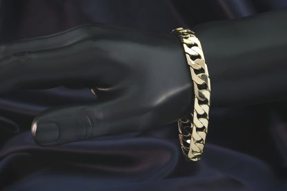 9ct Yellow Gold Curb Bracelet 8.5" 10mm - Image 3