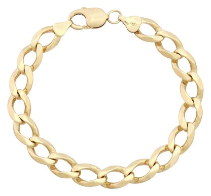 9ct Yellow Gold Curb Bracelet 8″ 9mm