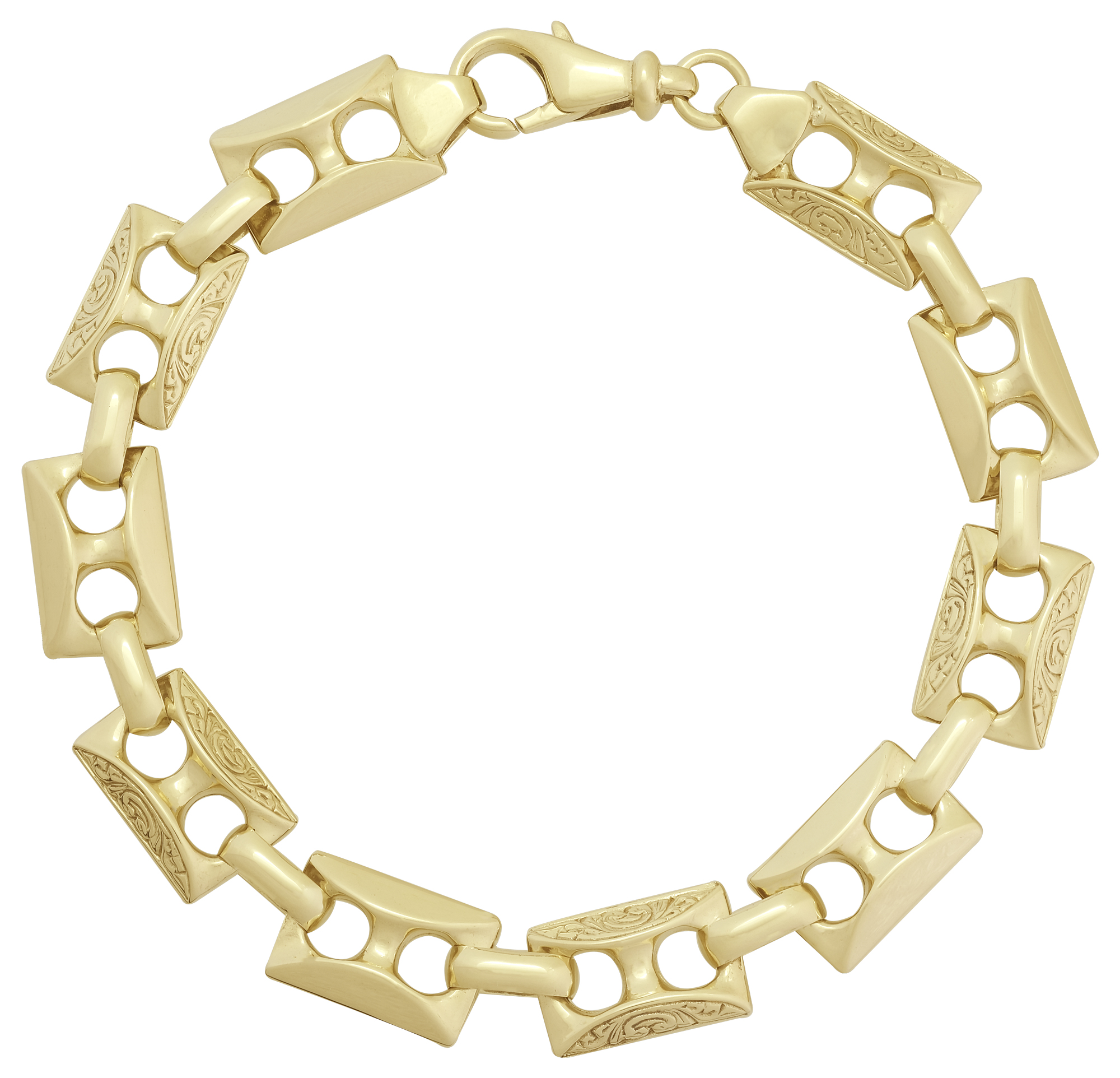 9ct Rose Gold Filled 11mm Stars And Bars Bracelet – Adjustable – Made In Italy – Women's Gift