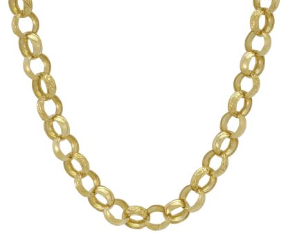 9ct Yellow Gold Belcher Chain 26" 9.5mm