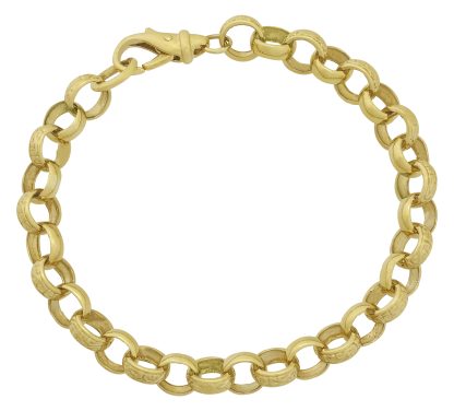 9ct Yellow Gold Belcher Bracelet 8" 8mm