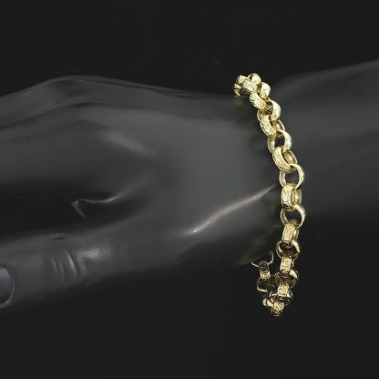 9ct Yellow Gold Belcher Bracelet 8" 8mm - Image 2