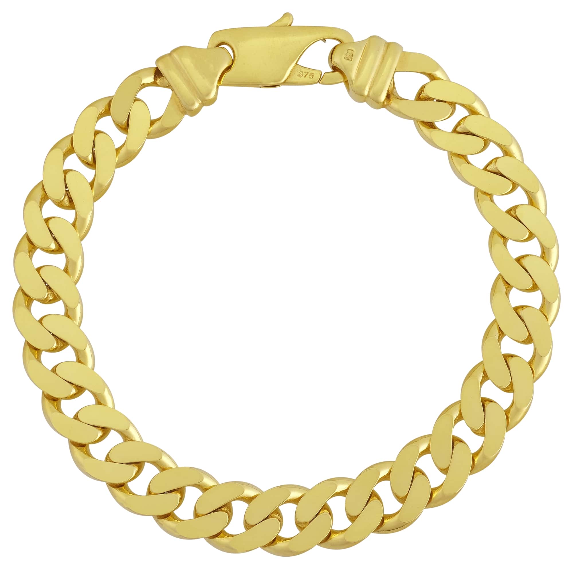9ct Yellow Gold Curb Bracelet 8