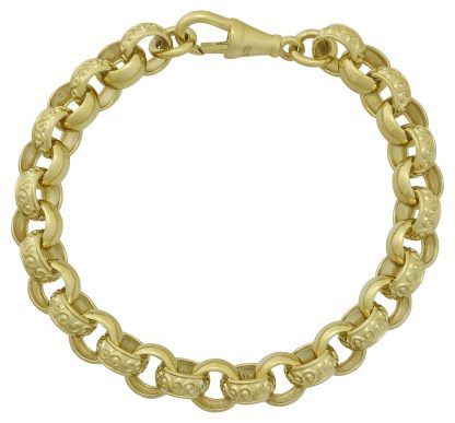 9ct Yellow Gold Belcher Bracelet 8" 4.5mm