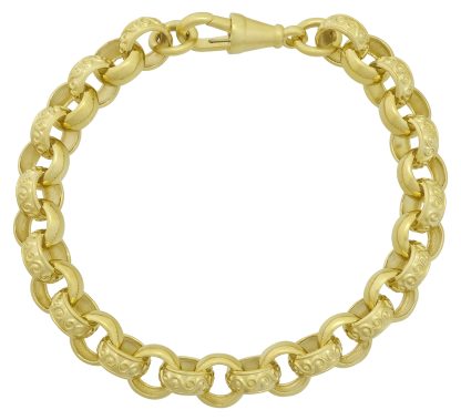 9ct Yellow Gold Belcher Bracelet 8" 4.5mm