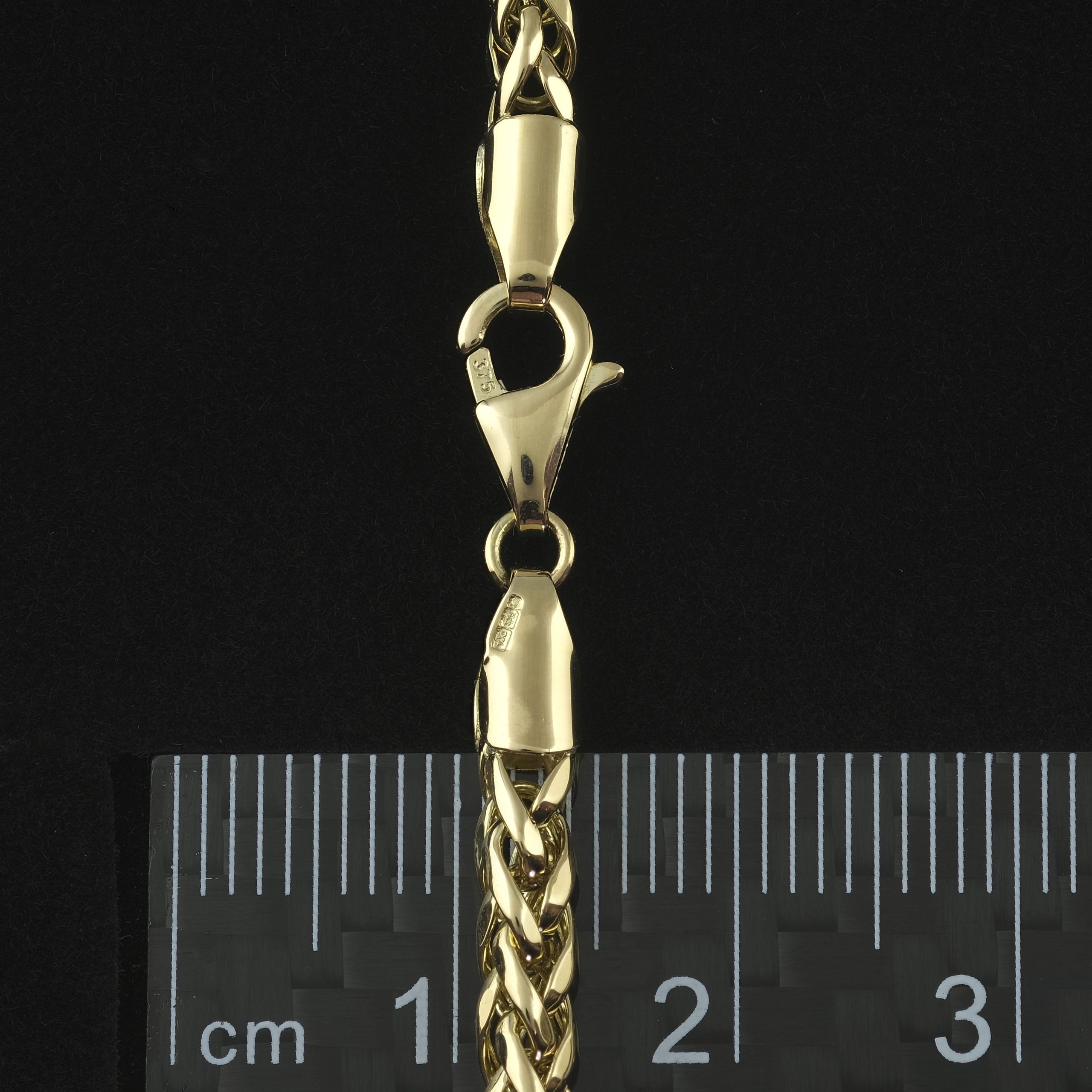 9ct Yellow Gold Franco Chain Necklace – 22 Inch – UK Hallmarked – Made In Italy