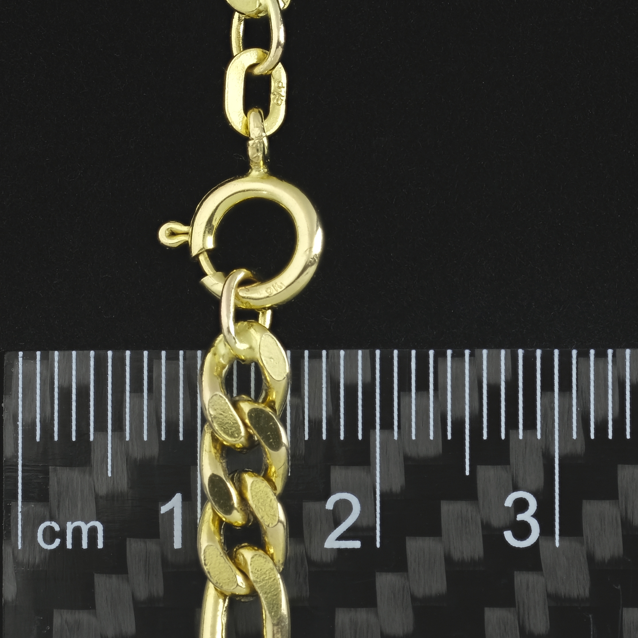 Citerna 9ct Yellow Gold Figaro Chain – 2.7mm Wide – Made In Italy (16, 18, Or 20 Inch)