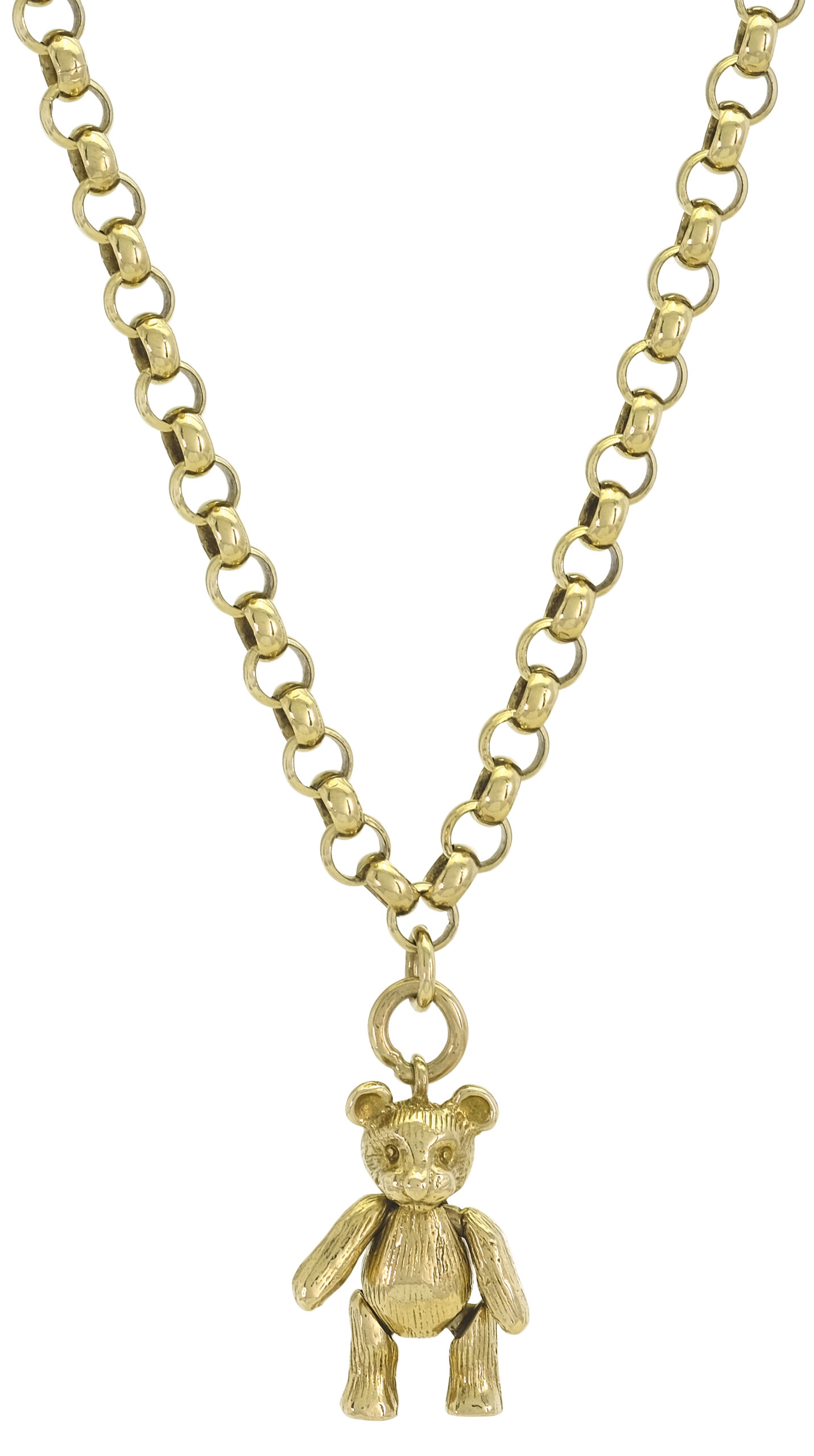 9ct Yellow Gold Belcher Teddy Bear Chain 18" 4.5mm Britannia Jewellery