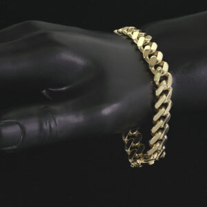 9ct Yellow Gold Cuban Bracelet 8.5&#8243; 10.5mm