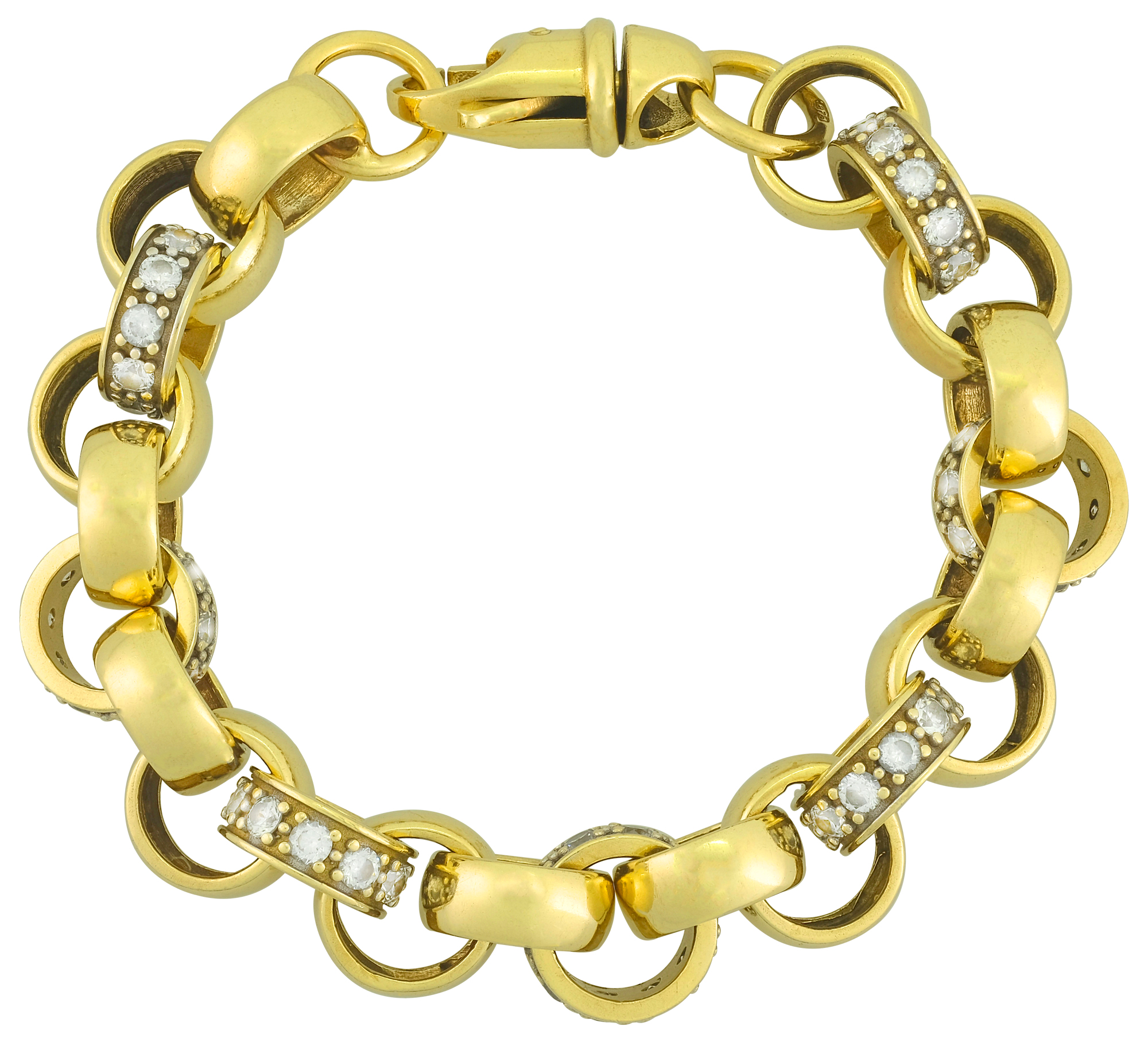 9ct Gold 19cm Solid Belcher Created Ruby Padlock Bracelet | Goldmark (AU)