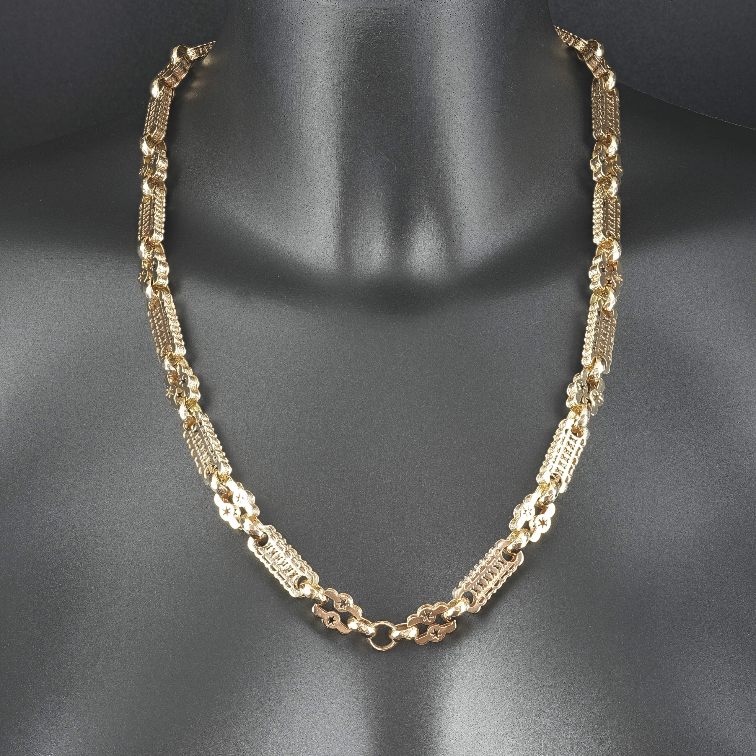 14ct Rose Gold Stars & Bars Necklace | eBay