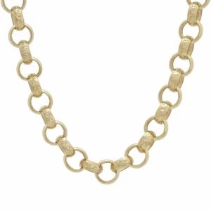 9ct Yellow Gold Belcher Chain 24.5″ 10.5mm