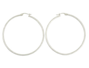 18ct White Gold Hoop Earrings
