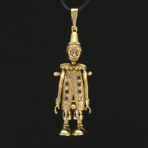 9ct Yellow Gold Gemstone Clown Pendant