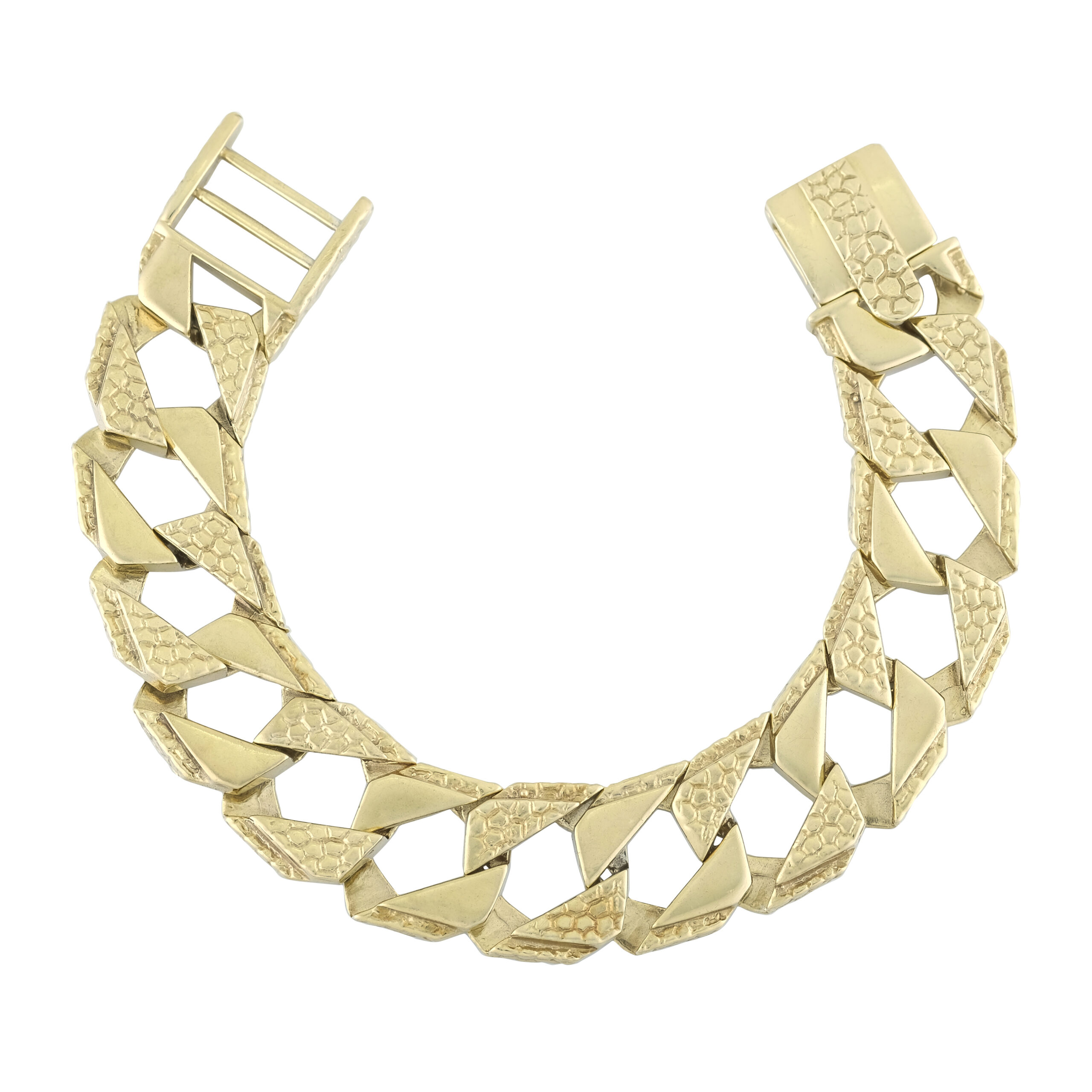 9ct Yellow Gold Curb Bracelet 8″ 18mm - Britannia Jewellery