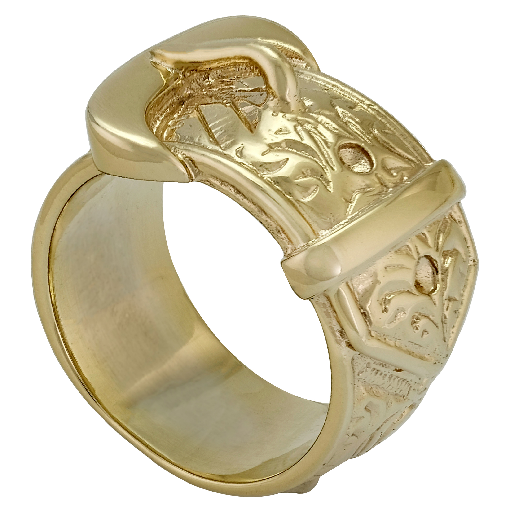 AN ANTIQUE BUCKLE RING, gypsy set with a diamond, 18ct gold,... in Ireland