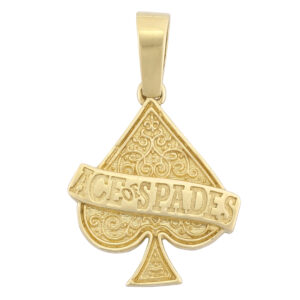 9ct Yellow Gold Ace of Spades Pendant