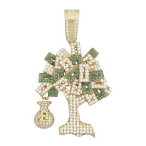 9ct Yellow Gold Gemstone Money Tree Pendant