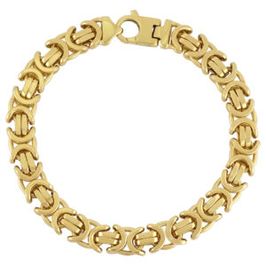 18ct Yellow Gold Byzantine Bracelet 9&#8243; 9.5mm