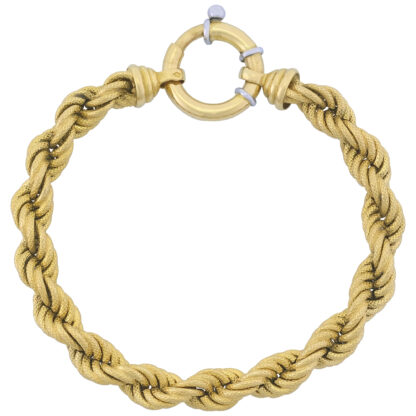 18ct Yellow Gold Rope Bracelet 8.5" 8mm