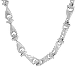 14ct White Gold Fancy Link Chain 27&#8243; 7.5mm