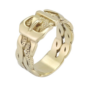 9ct Yellow Gold Curb Buckle Ring