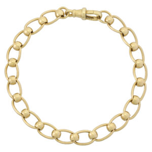 9ct Yellow Gold Rollerball Bracelet 8&#8243; 7.5mm