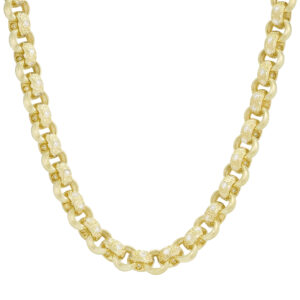 9ct Yellow Gold Gemstone Belcher Chain 18&#8243; 7.5mm