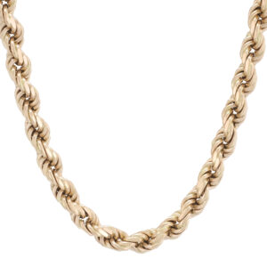 9ct Rose Gold Rope Chain 25&#8243; 6mm