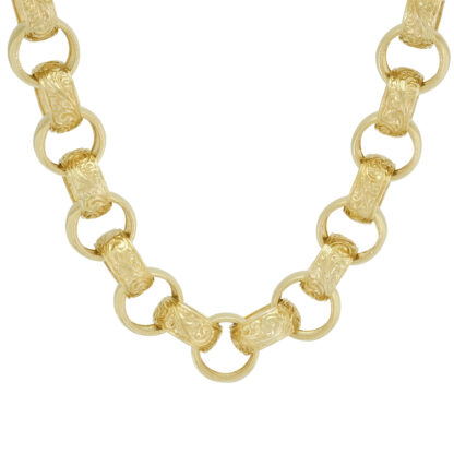 9ct Yellow Gold Belcher Chain 27.5" 15mm