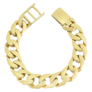 9ct Yellow Gold Curb Bracelet 7&#8243; 13mm
