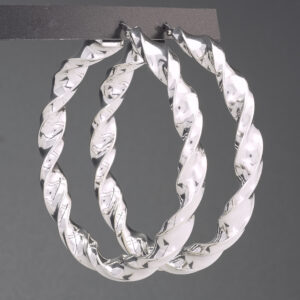 9ct White Gold Hoop Earrings