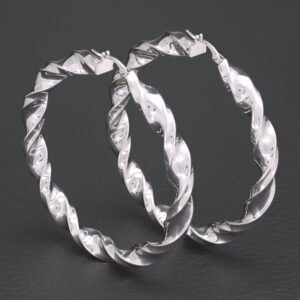 9ct White Gold Hoop Earrings