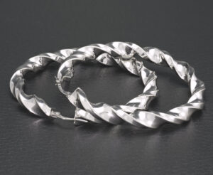 9ct White Gold Hoop Earrings