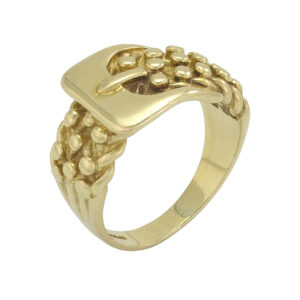 9ct Yellow Gold Keeper Buckle Ring