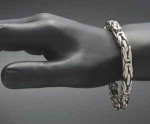 18ct White Gold 0.25ct Diamond King Bracelet 8″ 7.5mm