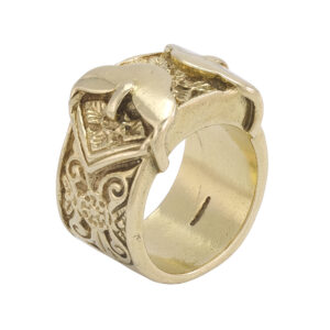 9ct Yellow Gold Double Buckle Ring