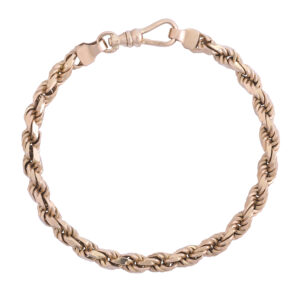 9ct Rose Gold Rope Bracelet 8&#8243; 5mm