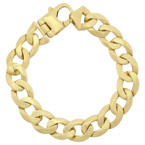 9ct Yellow Gold Curb Bracelet 9&#8243; 14mm