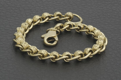 9ct Yellow Gold Rollerball Bracelet 6" 5.5mm - Image 3